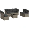 Image de vidaXL Ensemble de jardin canapé 8 pièces avec coussins Gris Poly rotin