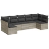 Image de vidaXL Ensemble de salon de jardin 7 pièces avec coussins gris clair Poly rotin