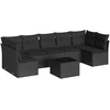 Image de vidaXL Ensemble de jardin canapé 8 pièces avec coussins noir poly rotin