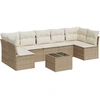 Image de vidaXL Ensemble de jardin canapé 8 pièces avec coussins Beige Poly Rattan