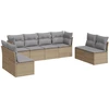 Image de vidaXL Ensemble de jardin canapé 8 pièces avec coussins Beige Poly Rattan