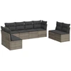 Image de vidaXL Ensemble de jardin canapé 8 pièces avec coussins Gris Poly rotin