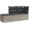 Image de vidaXL Ensemble de salon de jardin 3 pièces avec coussins gris clair Poly rotin