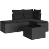 Image de vidaXL Ensemble de salon de jardin 5 pièces avec coussins noir poly rotin