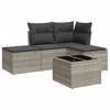 Image de vidaXL Ensemble de salon de jardin 5 pièces avec coussins gris clair Poly rotin