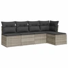 Image de vidaXL Ensemble de salon de jardin 5 pièces avec coussins gris clair Poly rotin
