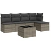 Image de vidaXL Ensemble de salon de jardin 6 pièces avec coussins Gris Poly rotin