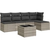 Image de vidaXL Ensemble de salon de jardin 6 pièces avec coussins gris clair Poly rotin