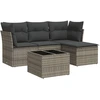 Image de vidaXL Ensemble de salon de jardin 5 pièces avec coussins Gris Poly rotin
