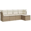 Image de vidaXL Ensemble de salon de jardin 5 pièces avec coussins Beige Poly Rattan