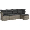 Image de vidaXL Ensemble de salon de jardin 5 pièces avec coussins Gris Poly rotin