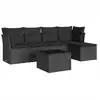 Image de vidaXL Ensemble de salon de jardin 6 pièces avec coussins noir poly rotin