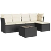Image de vidaXL Ensemble de salon de jardin 6 pièces avec coussins noir poly rotin