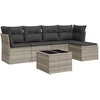 Image de vidaXL Ensemble de salon de jardin 6 pièces avec coussins gris clair Poly rotin