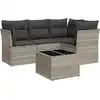 Image de vidaXL Ensemble de salon de jardin 5 pièces avec coussins gris clair Poly rotin