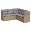 Image de vidaXL Ensemble de salon de jardin 5 pièces avec coussins Beige Poly Rattan