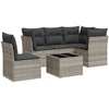 Image de vidaXL Ensemble de salon de jardin 6 pièces avec coussins gris clair Poly rotin