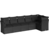 Image de vidaXL Ensemble de salon de jardin 6 pièces avec coussins noir poly rotin
