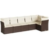 Image de vidaXL Ensemble de salon de jardin 6 pièces avec coussins Marron Poly Rattan