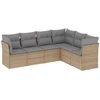 Image de vidaXL Ensemble de salon de jardin 6 pièces avec coussins Beige Poly Rattan