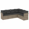 Image de vidaXL Ensemble de salon de jardin 6 pièces avec coussins Gris Poly rotin