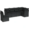 Image de vidaXL Ensemble de salon de jardin 6 pièces avec coussins noir poly rotin
