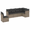 Image de vidaXL Ensemble de salon de jardin 6 pièces avec coussins Gris Poly rotin