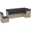 Image de vidaXL Ensemble de salon de jardin 6 pièces avec coussins gris clair Poly rotin