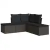 Image de vidaXL Ensemble de salon de jardin 5 pièces avec coussins noir poly rotin