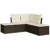 Image de vidaXL Ensemble de salon de jardin 5 pièces avec coussins Marron Poly Rattan