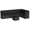 Image de vidaXL Ensemble de jardin canapé 8 pièces avec coussins noir poly rotin