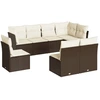 Image de vidaXL Ensemble de jardin canapé 8 pièces avec coussins Marron Poly rotin