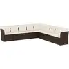 Image de vidaXL Ensemble de salon de jardin 9 pièces avec coussins Marron Poly Rattan