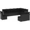 Image de vidaXL Ensemble de 10 canapés de jardin avec coussins noir poly rotin