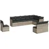 Image de vidaXL Ensemble de 10 canapés de jardin avec coussins gris clair Poly rotin