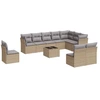 Image de vidaXL Ensemble de salon de jardin 11 pièces avec coussins Beige Poly Rattan