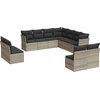 Image de vidaXL Ensemble de salon de jardin 11 pièces avec coussins gris clair Poly rotin