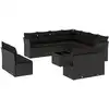 Image de vidaXL Ensemble de 12 canapés de jardin avec coussins noir poly rotin