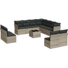 Image de vidaXL Ensemble de 12 canapés de jardin avec coussins gris clair Poly rotin
