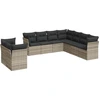 Image de vidaXL Ensemble de salon de jardin 9 pièces avec coussins gris clair Poly rotin