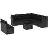 Image de vidaXL Ensemble de 10 canapés de jardin avec coussins noir poly rotin