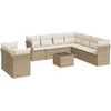 Image de vidaXL Ensemble de salon de jardin 10 pièces avec coussins Beige Poly Rattan