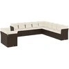 Image de vidaXL Ensemble de salon de jardin 11 pièces avec coussins Marron Poly rotin