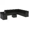 Image de vidaXL Ensemble de 12 canapés de jardin avec coussins noir poly rotin