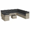 Image de vidaXL Ensemble de 12 canapés de jardin avec coussins gris clair Poly rotin