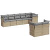 Image de vidaXL Ensemble de jardin canapé 8 pièces avec coussins Beige Poly Rattan