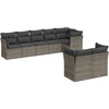 Image de vidaXL Ensemble de jardin canapé 8 pièces avec coussins Gris Poly rotin