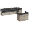 Image de vidaXL Ensemble de jardin canapé 8 pièces avec coussins gris clair Poly rotin