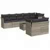 Image de vidaXL Ensemble de salon de jardin 9 pièces avec coussins gris clair Poly rotin