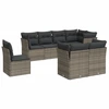 Image de vidaXL Ensemble de jardin canapé 8 pièces avec coussins Gris Poly rotin